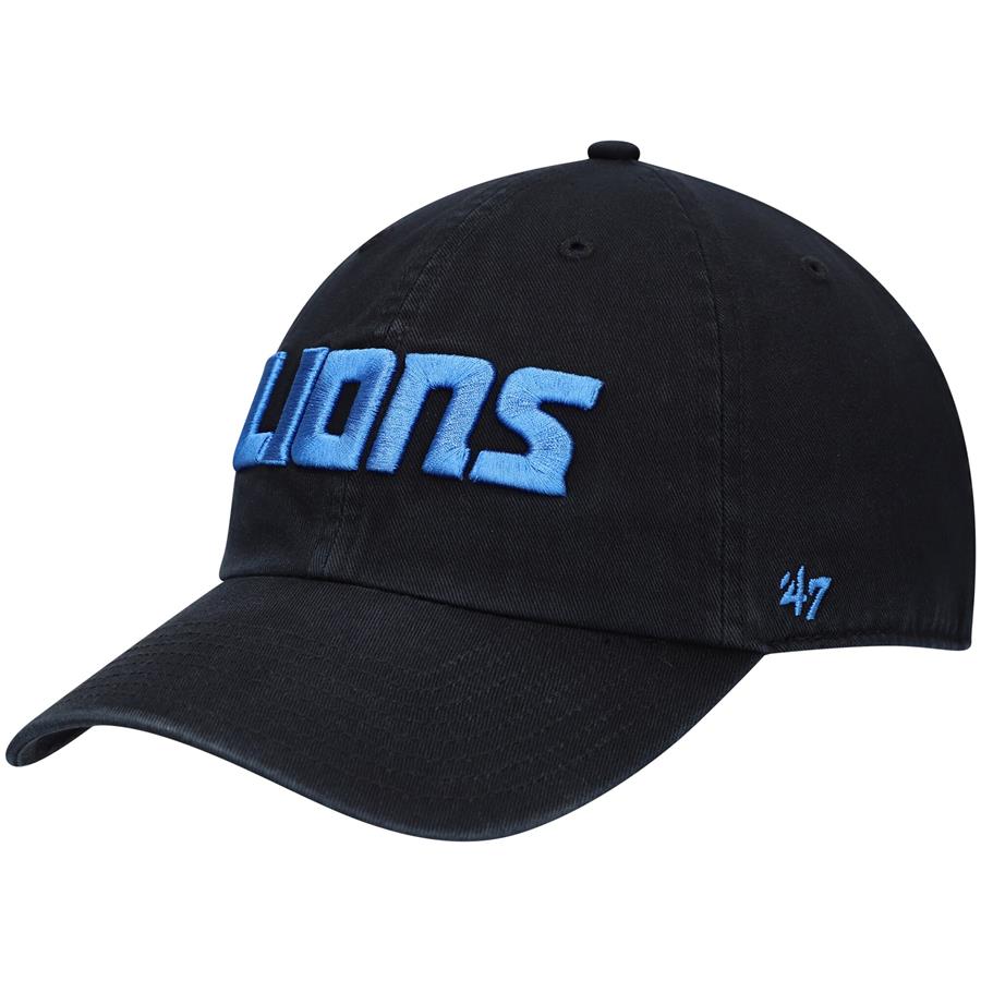 Detroit Lions '47 Clean Up Script Adjustable Hat - Black