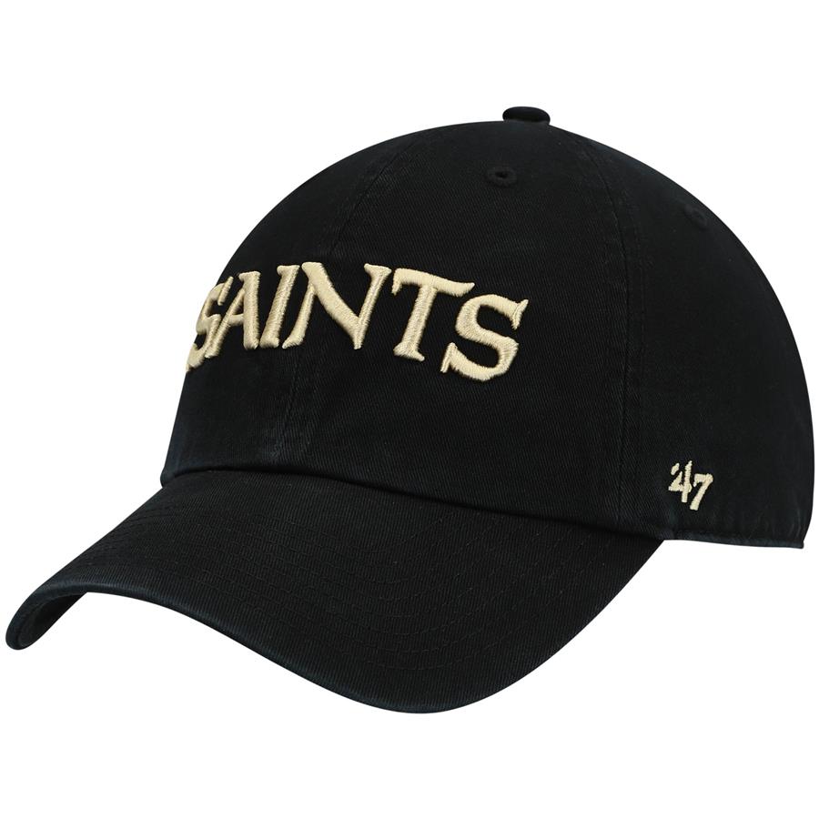 New Orleans Saints '47 Clean Up Script Adjustable Hat - Black