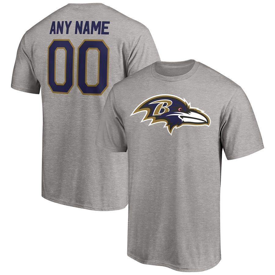 Baltimore Ravens Fanatics Branded Personalized Winning Streak Name & Number T-Shirt - Heathered Gray