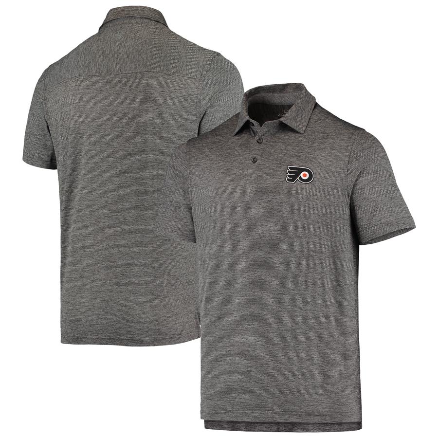 Philadelphia Flyers Vineyard Vines Destin Stripe Polo - Charcoal