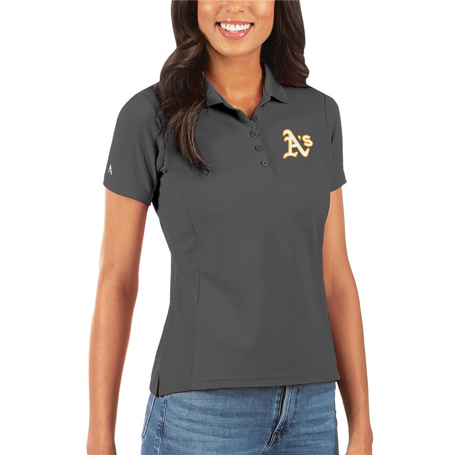 Oakland Athletics Antigua Women's Legacy Pique Polo - Gray