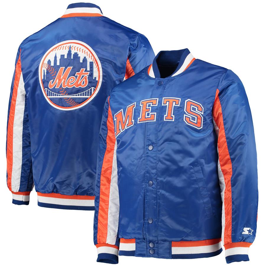 New York Mets Starter The Ace Satin Full-Snap Jacket - Royal
