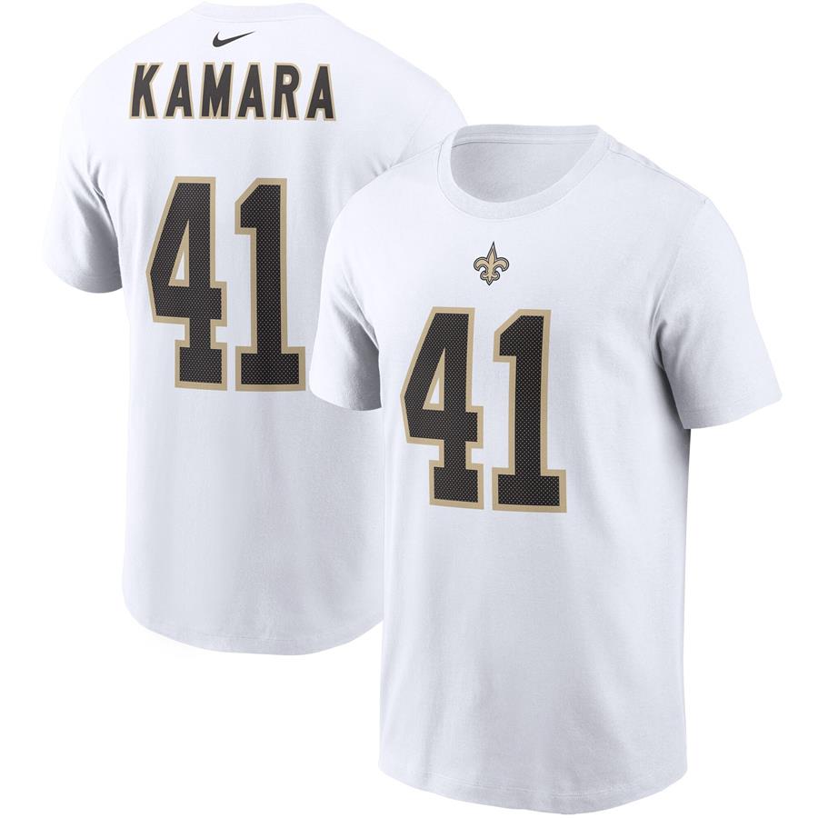 Alvin Kamara New Orleans Saints Nike Player Name & Number T-Shirt - White
