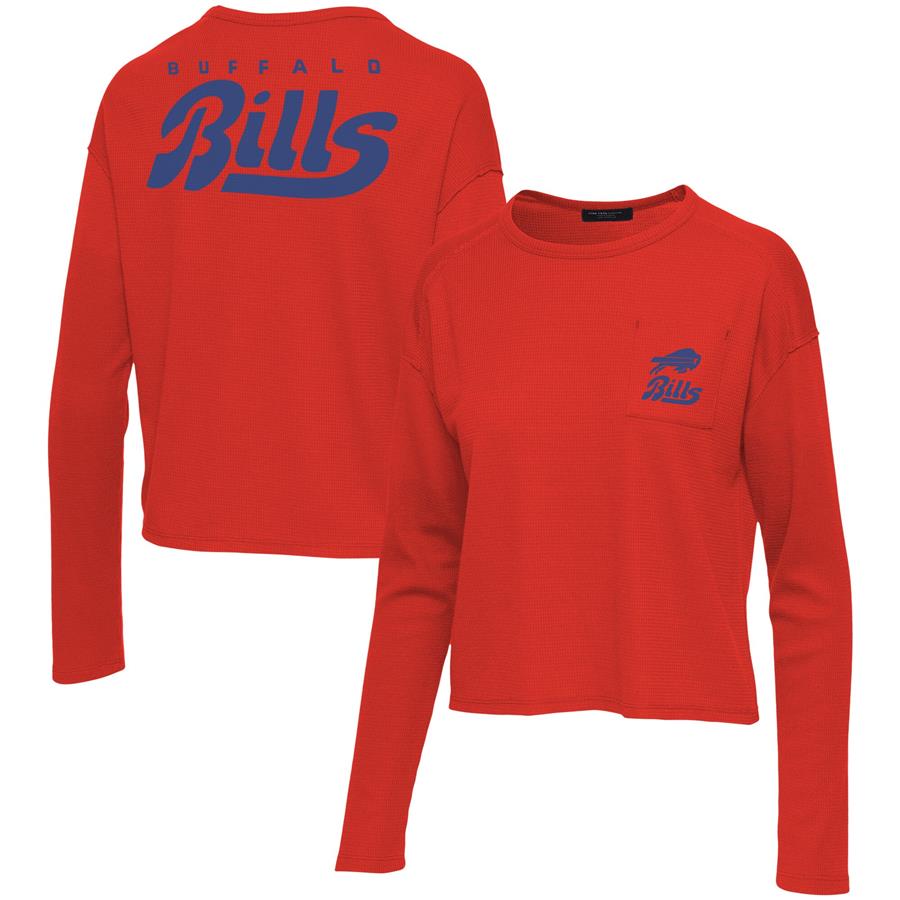 Buffalo Bills Junk Food Women's Pocket Thermal Long Sleeve T-Shirt - Red