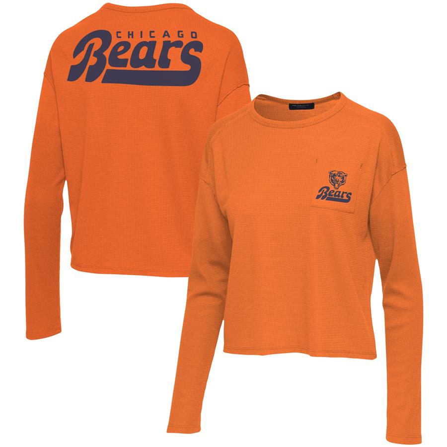 Chicago Bears Junk Food Women's Pocket Thermal Long Sleeve T-Shirt - Orange