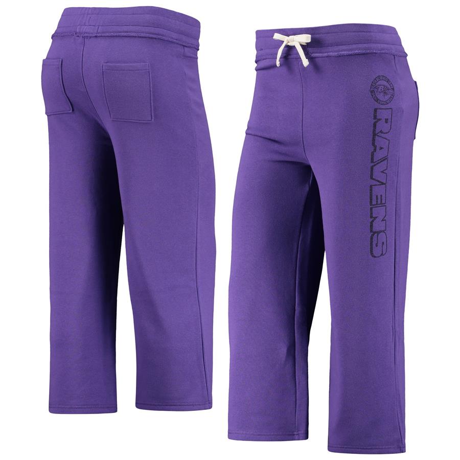 Baltimore Ravens Junk Food Women's Cropped Pants - Purple