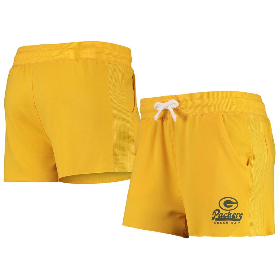 Green Bay Packers Junk Food Women's Tri-Blend Shorts - Gold