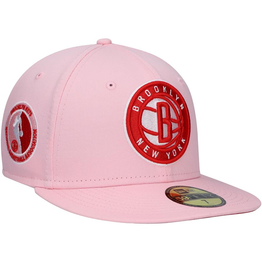 Brooklyn Nets New Era Candy Cane 59FIFTY Fitted Hat - Pink