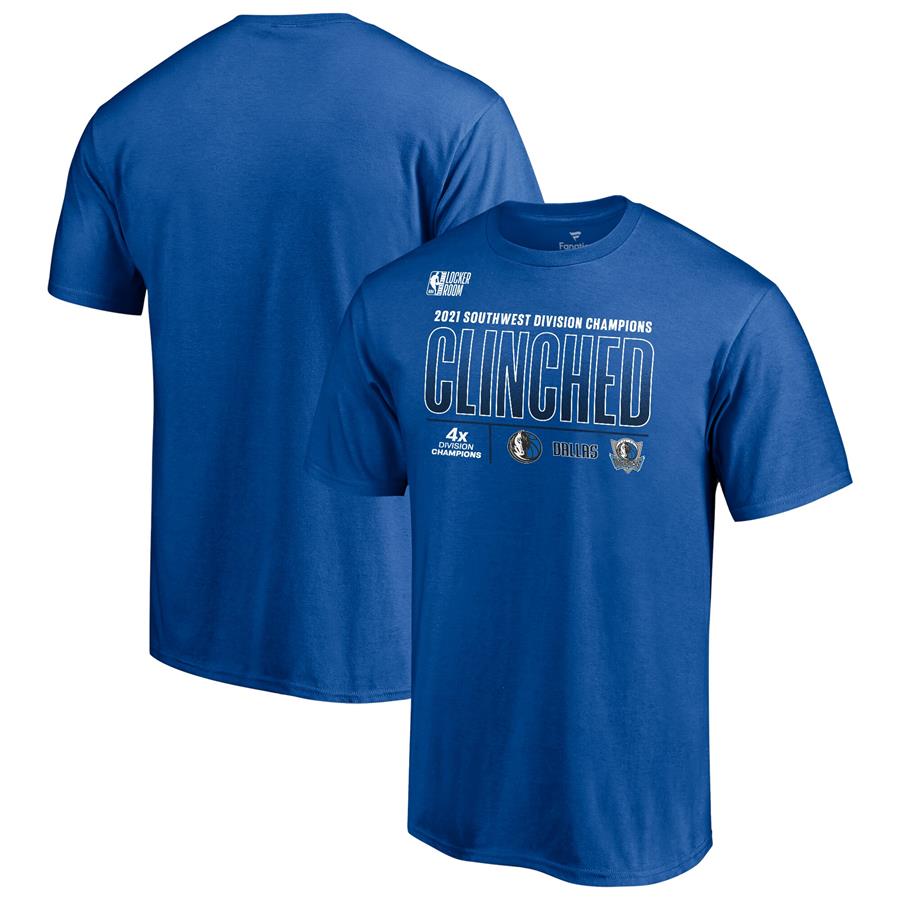 Dallas Mavericks Fanatics Branded 2021 Southwest Division Champions Locker Room T-Shirt - Blue