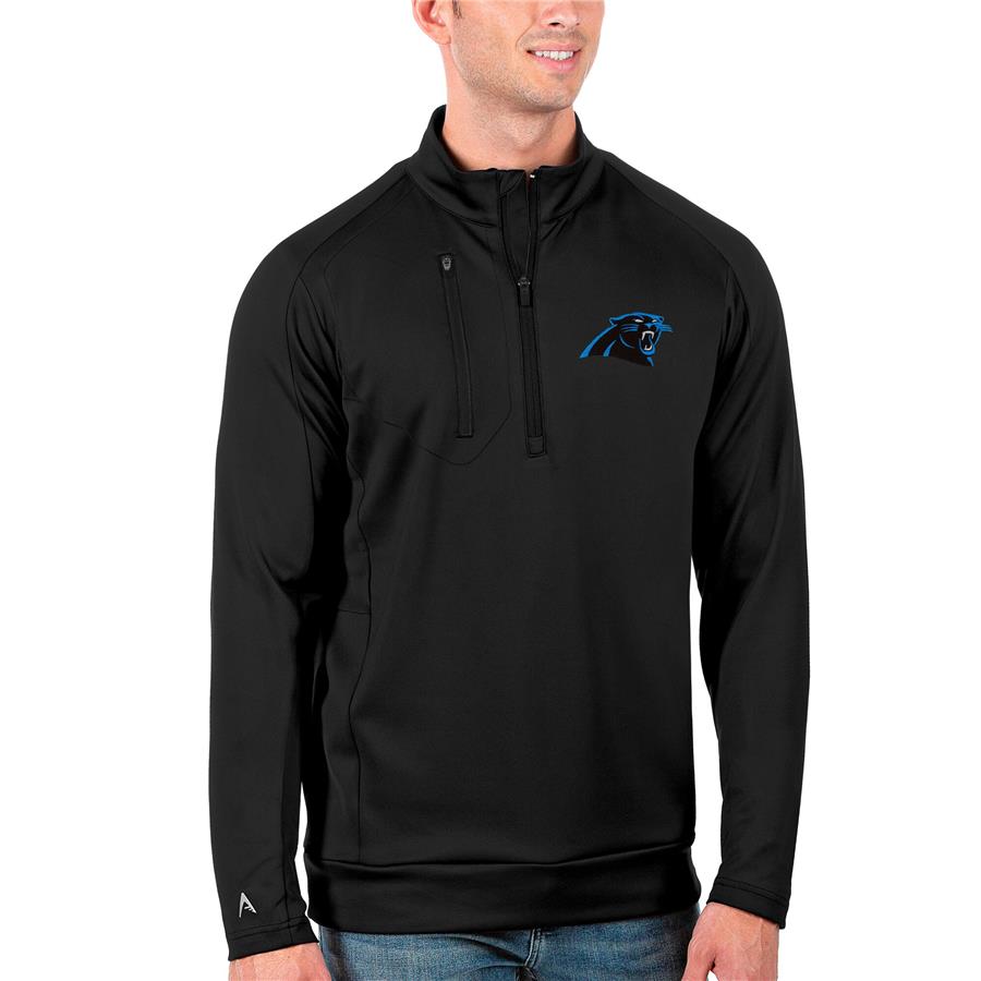 Carolina Panthers Antigua Generation Quarter-Zip Pullover Jacket - Black