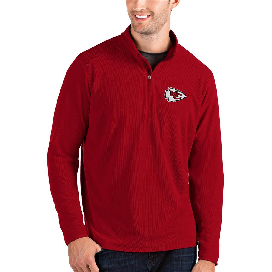 Kansas City Chiefs Antigua Glacier Quarter-Zip Pullover Jacket - Red