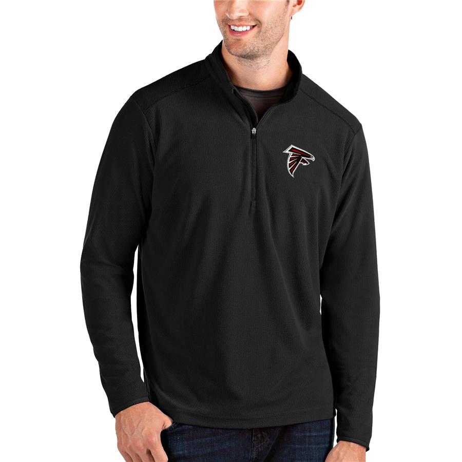 Atlanta Falcons Antigua Glacier Quarter-Zip Pullover Jacket - Black