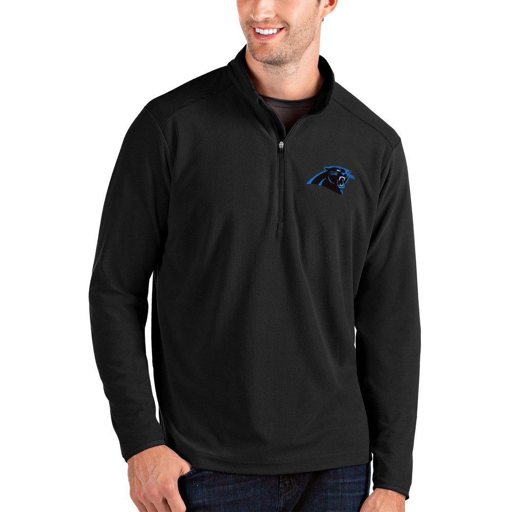 Carolina Panthers Antigua Glacier Quarter-Zip Pullover Jacket - Black