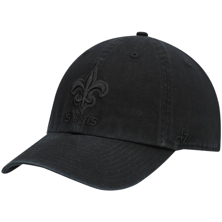 New Orleans Saints '47 Team Tonal Clean Up Adjustable Hat - Black