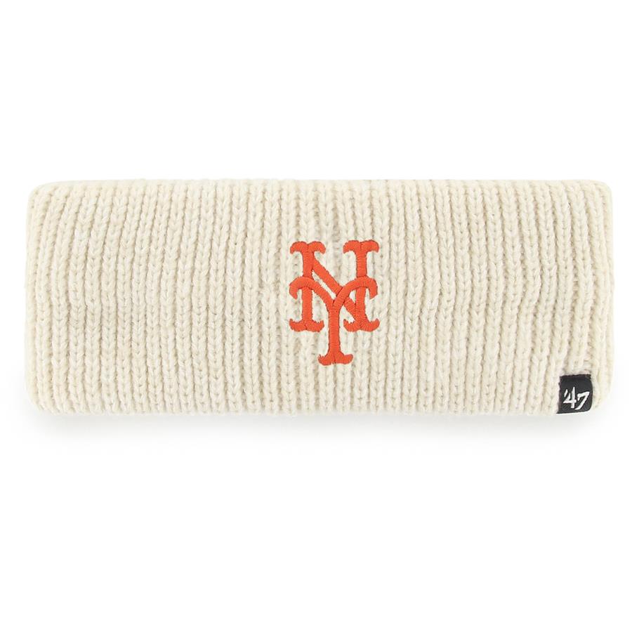 New York Mets '47 Women's Logo Meeko Knit Headband - Cream