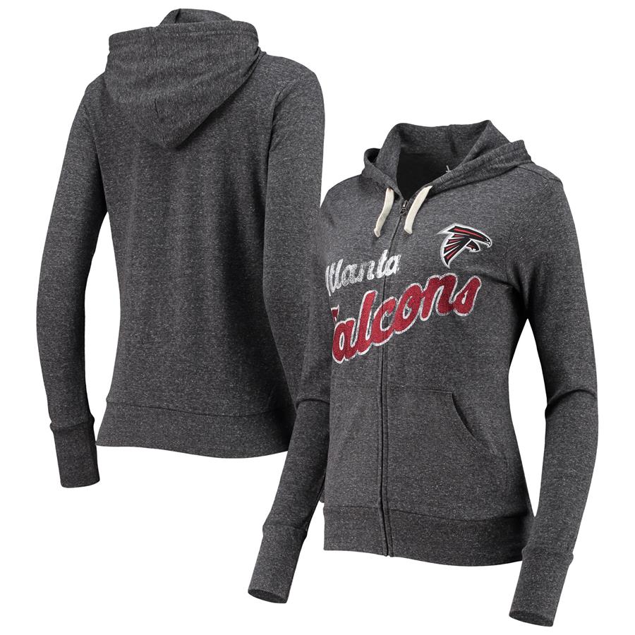 Atlanta Falcons Touch Women's All American Full-Zip Tri-Blend Hoodie Jacket - Black