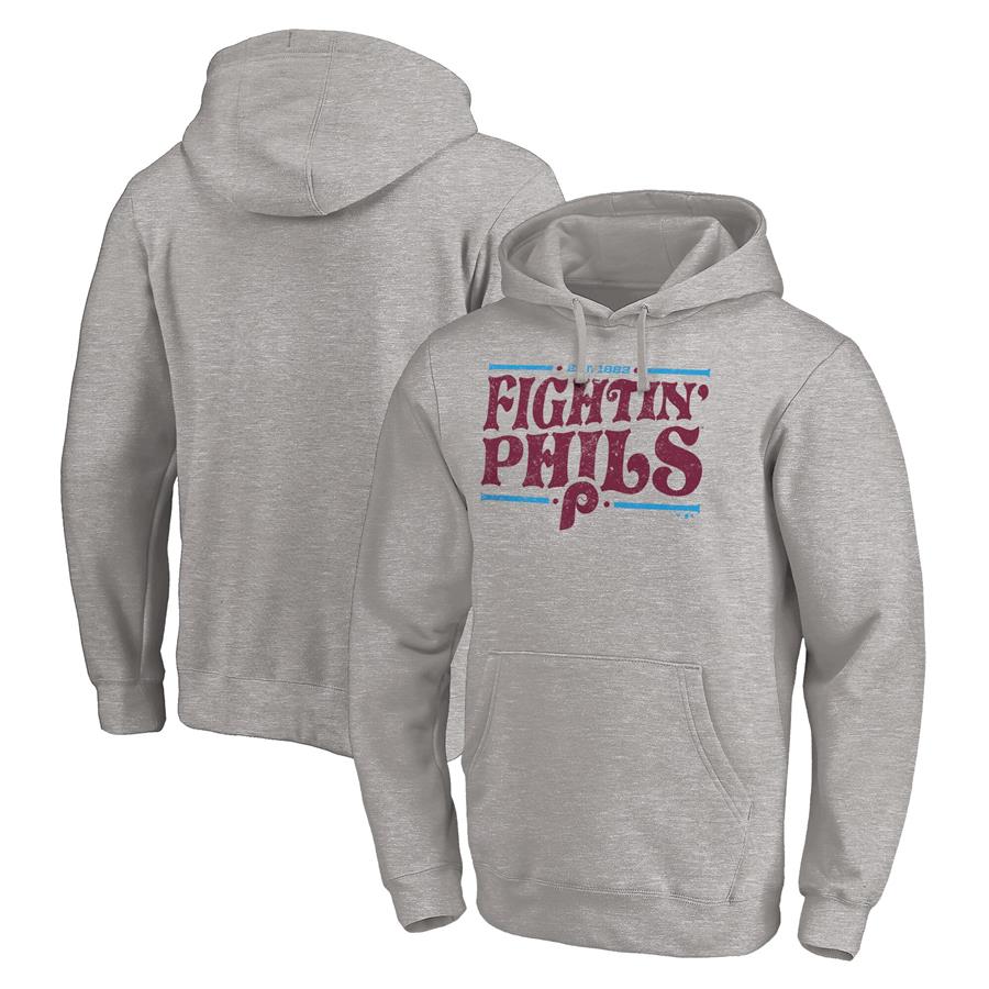 Philadelphia Phillies Fanatics Branded Historic Logo Fightin' Phils Hometown Pullover Hoodie - Heathered Gray