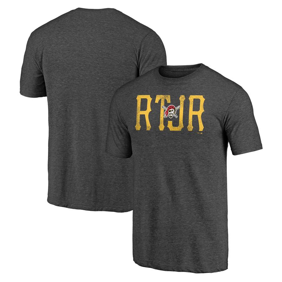 Pittsburgh Pirates Fanatics Branded Hometown Collection Tri-Blend T-Shirt - Heathered Charcoal
