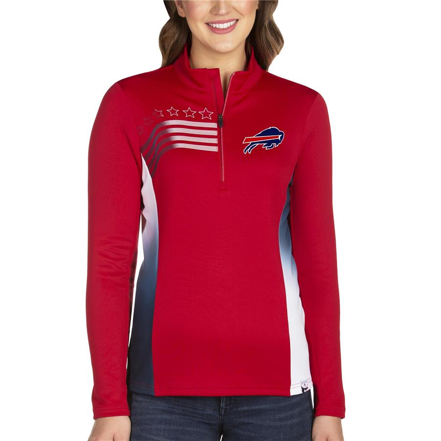 Buffalo Bills Antigua Women's Liberty Quarter-Zip Pullover Jacket - Red