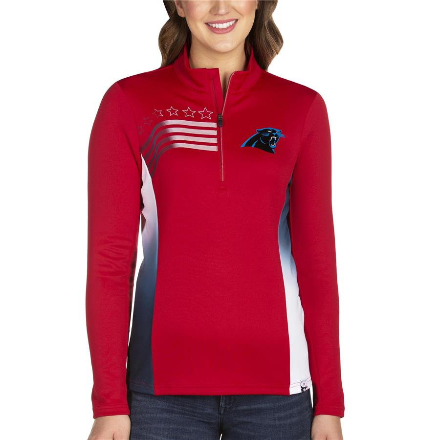 Carolina Panthers Antigua Women's Liberty Quarter-Zip Pullover Jacket - Red