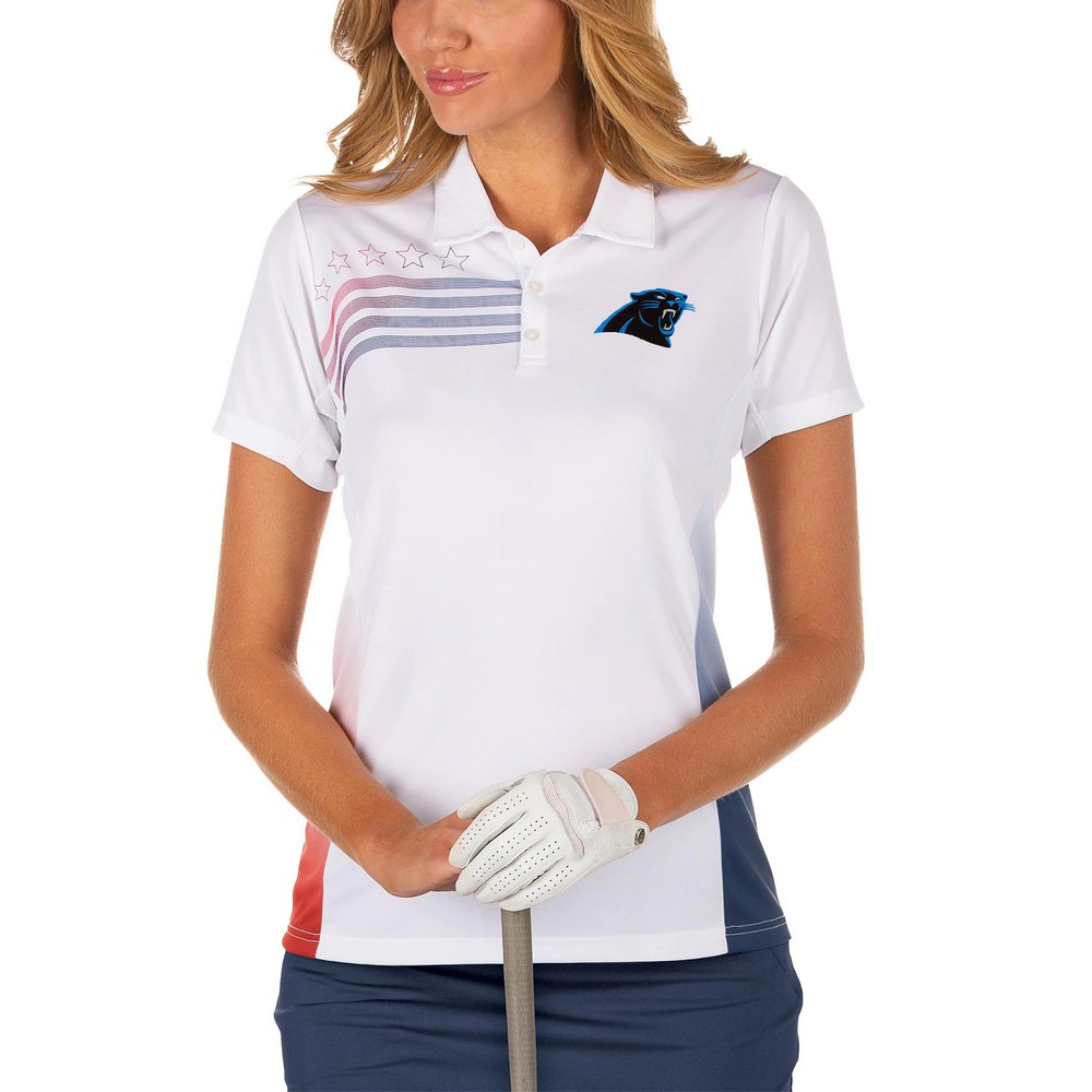 Carolina Panthers Antigua Women's Liberty Polo - White