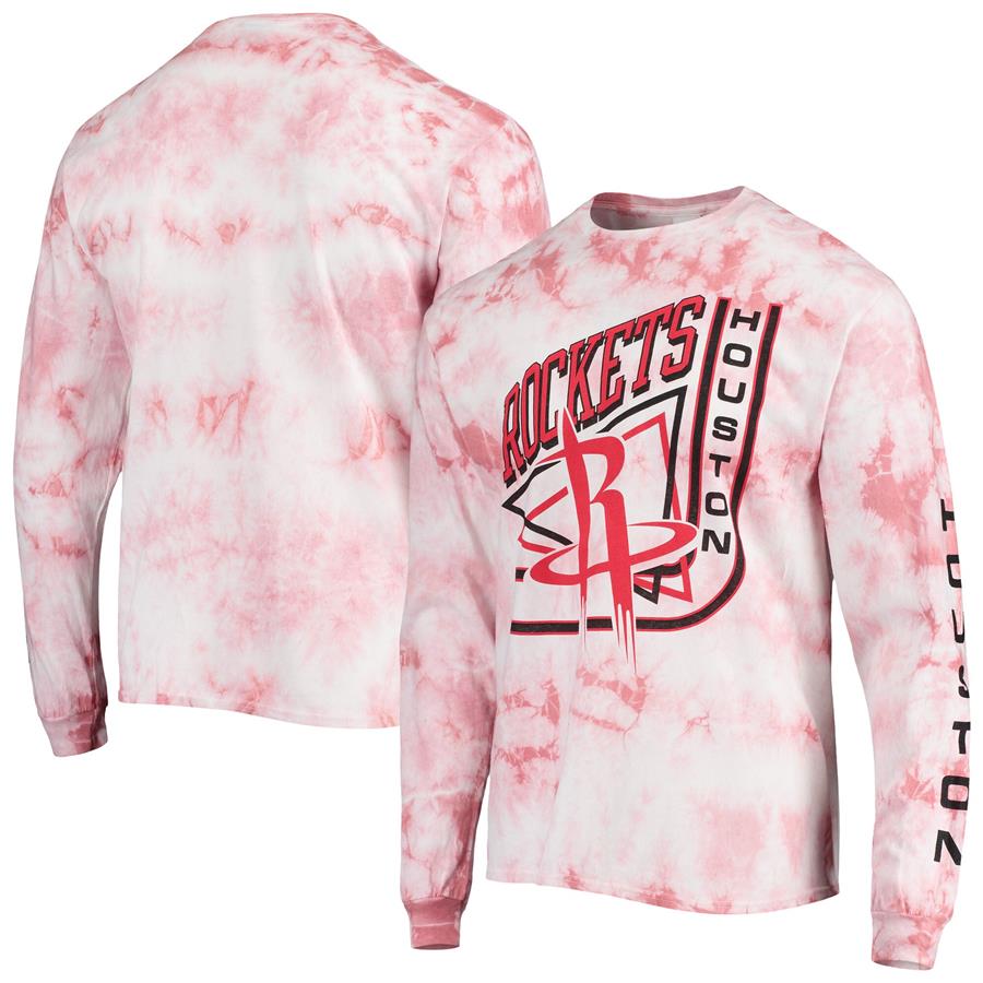 Houston Rockets Junk Food Throwback Tie-Dye Long Sleeve T-Shirt