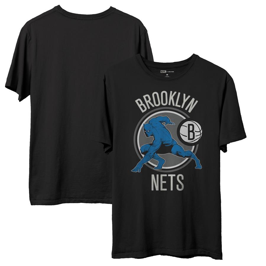 Brooklyn Nets Junk Food NBA x Marvel T-Shirt - Black