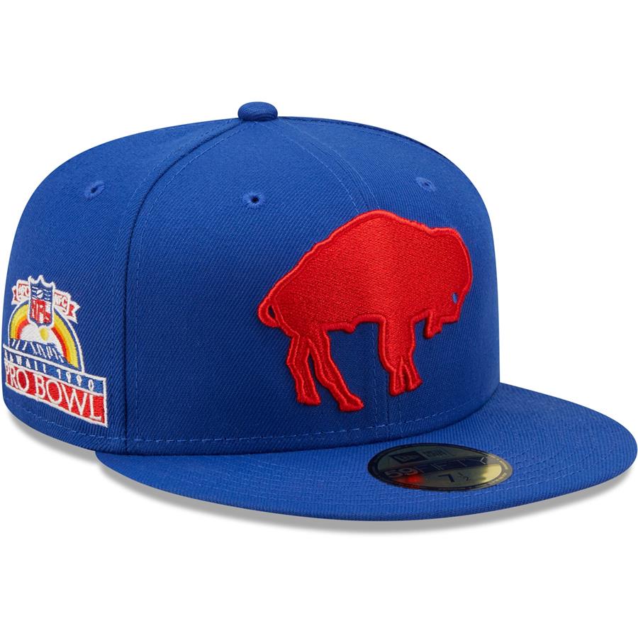 Buffalo Bills New Era 1990 Pro Bowl Patch Red Undervisor 59FIFY Fitted Hat - Royal