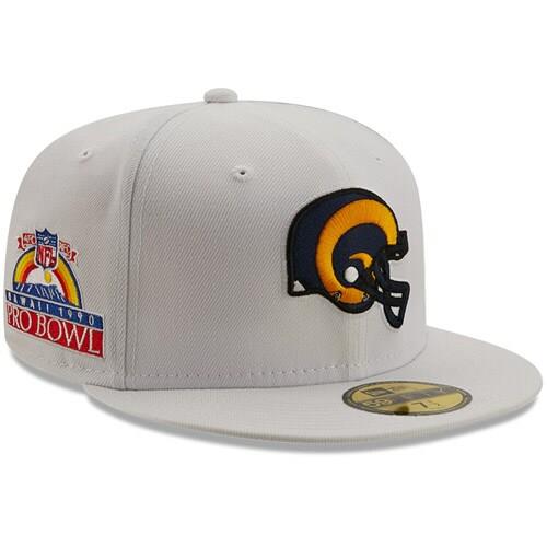 Los Angeles Rams New Era 1990 Pro Bowl Patch Royal Undervisor 59FIFY Fitted Hat - White