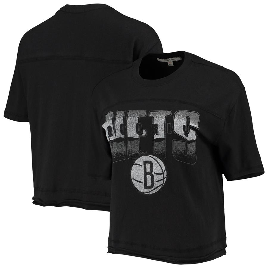 Brooklyn Nets Junk Food Women's Gradient Crop Top - Black