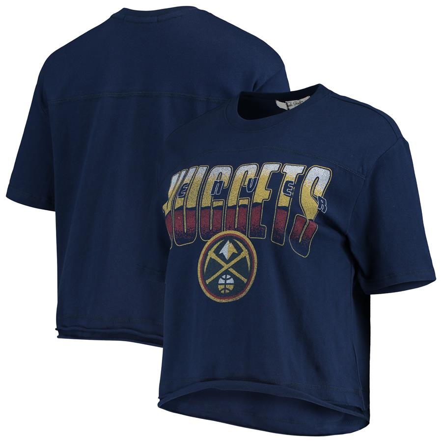 Denver Nuggets Junk Food Women's Gradient Crop Top - Navy