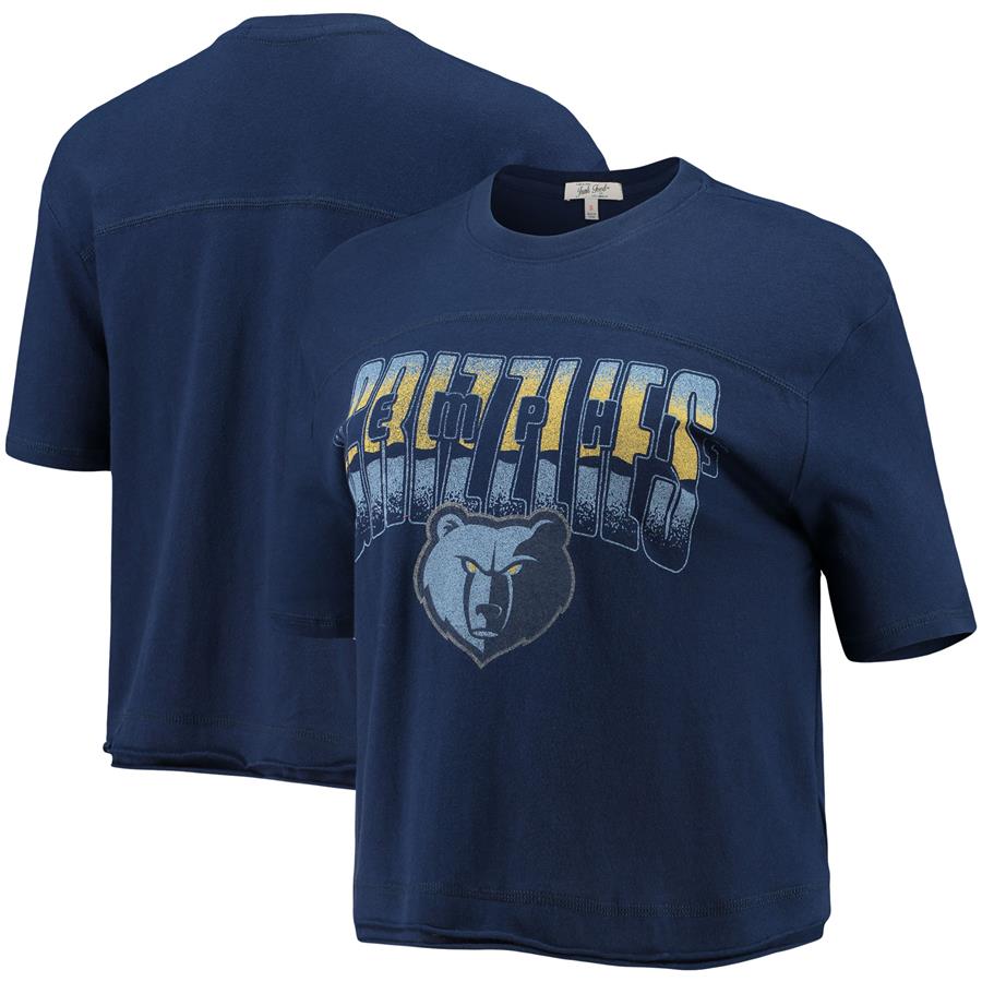 Memphis Grizzlies Junk Food Women's Gradient Crop Top - Navy