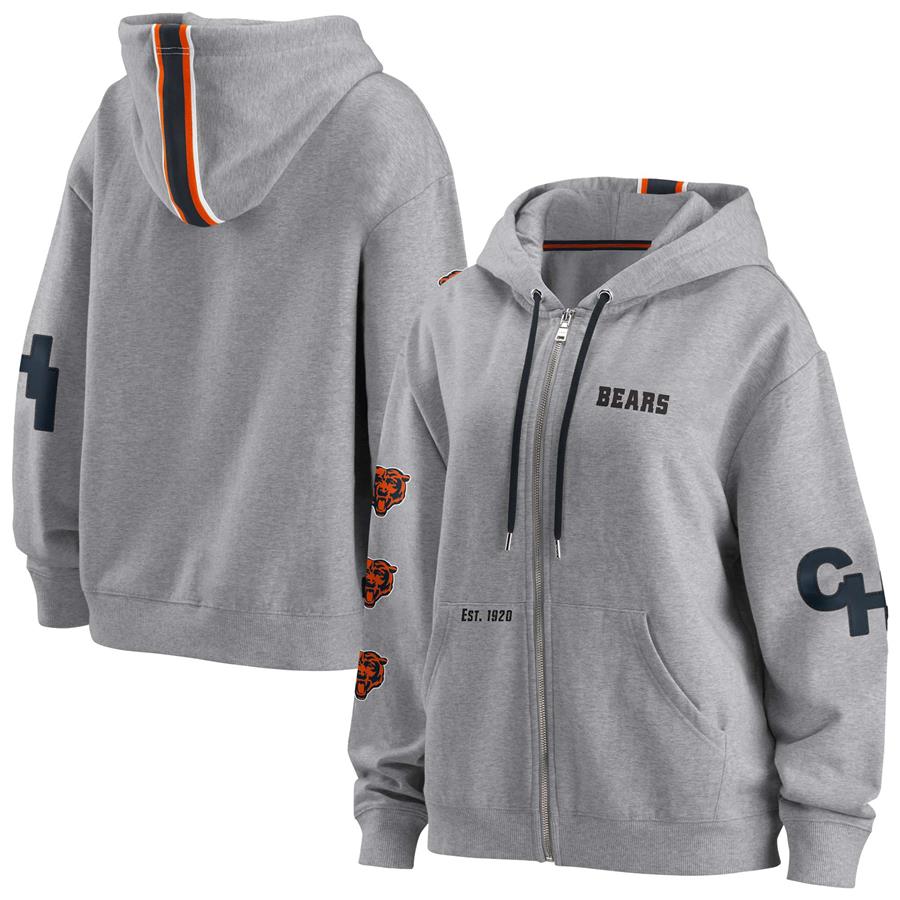 Chicago Bears WEAR by Erin Andrews Women's Full-Zip Hoodie - Gray