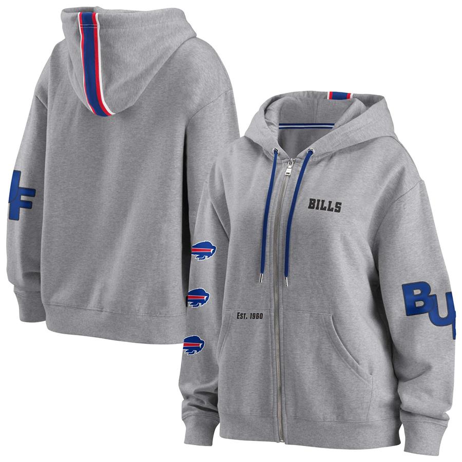 Buffalo Bills WEAR by Erin Andrews Women's Full-Zip Hoodie - Gray