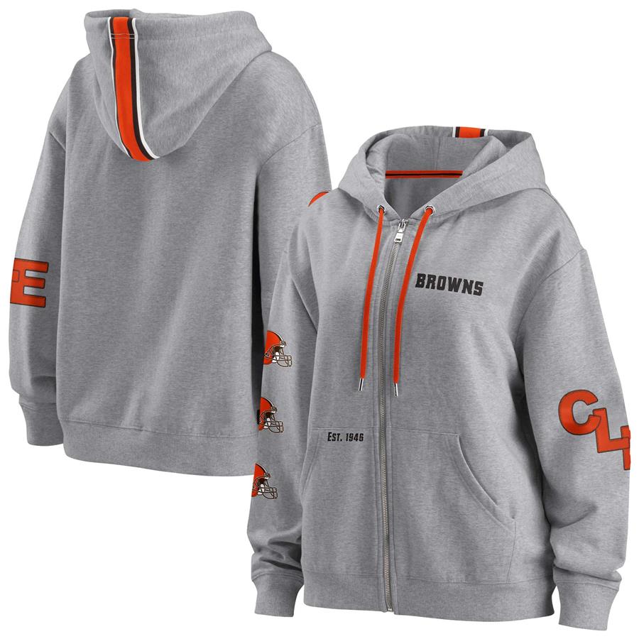 Cleveland Browns WEAR by Erin Andrews Women's Full-Zip Hoodie - Gray