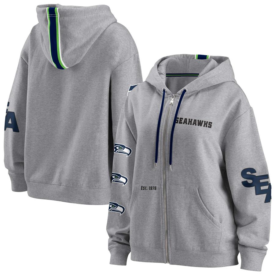 Seattle Seahawks WEAR by Erin Andrews Women's Full-Zip Hoodie - Gray
