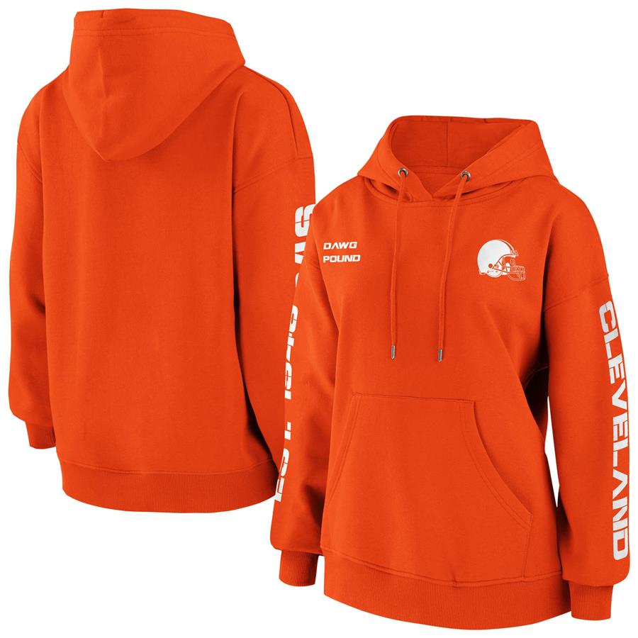 Cleveland Browns WEAR by Erin Andrews Women's Pullover Hoodie - Orange