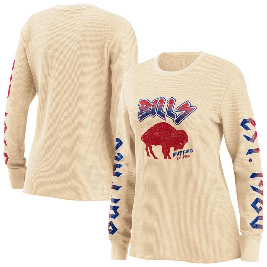 Buffalo Bills WEAR by Erin Andrews Long Sleeve Thermal Top - Oatmeal