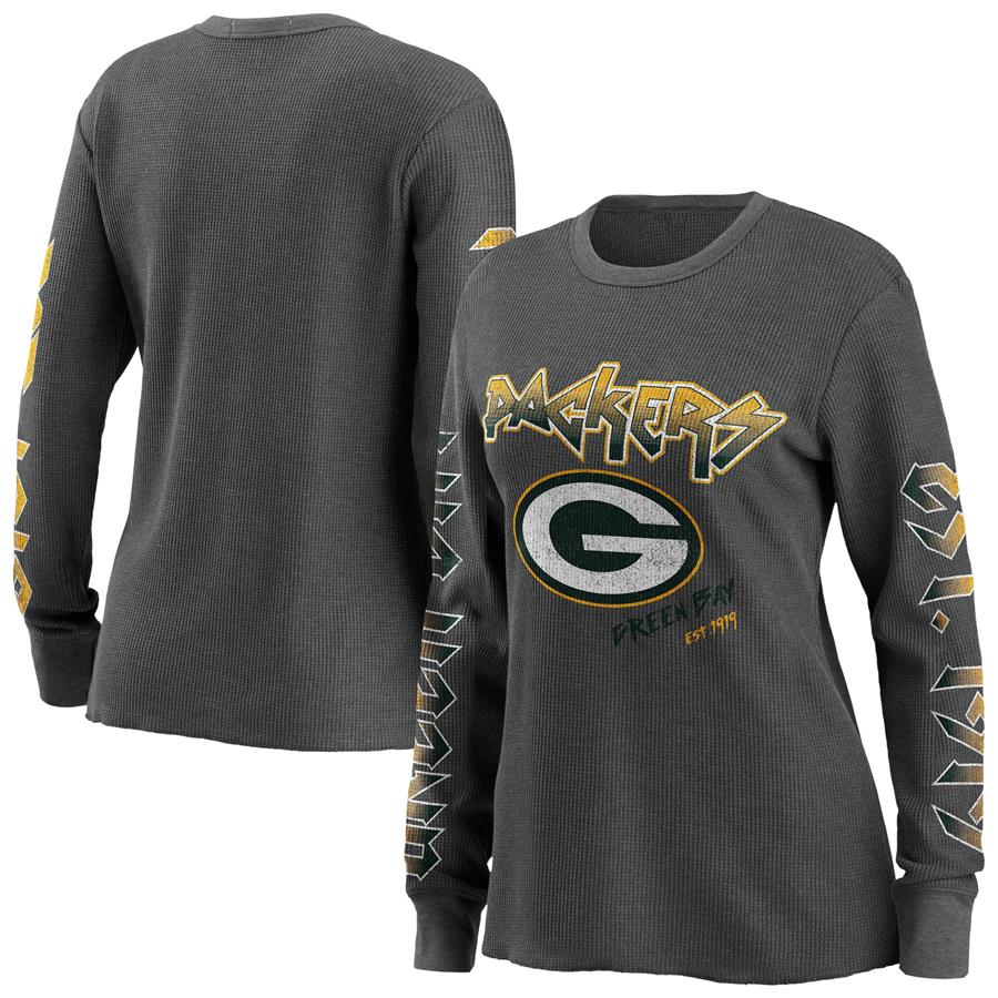 Green Bay Packers WEAR by Erin Andrews Long Sleeve Thermal Top - Gray