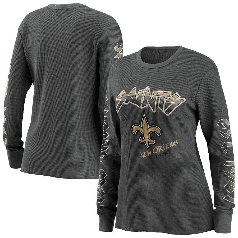 New Orleans Saints WEAR by Erin Andrews Women's Long Sleeve Thermal T-Shirt - Gray