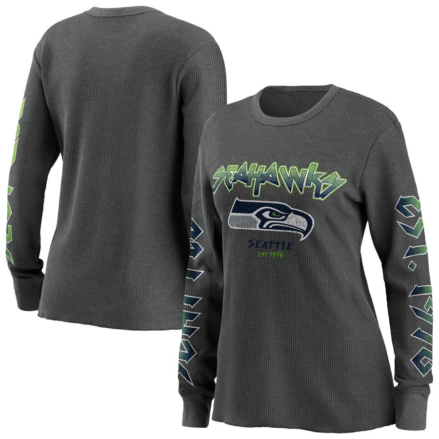 Seattle Seahawks WEAR by Erin Andrews Long Sleeve Thermal Top - Gray