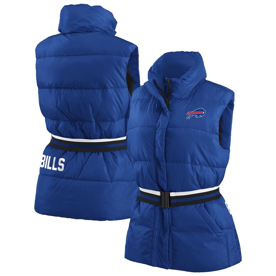 Buffalo Bills WEAR by Erin Andrews Women's Full-Zip Puffer Vest with Belt - Royal