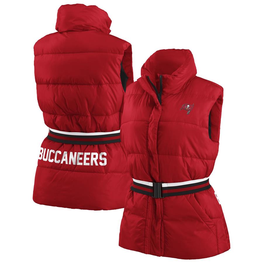 Tampa Bay Buccaneers WEAR by Erin Andrews Women's Full-Zip Puffer Vest with Belt - Red