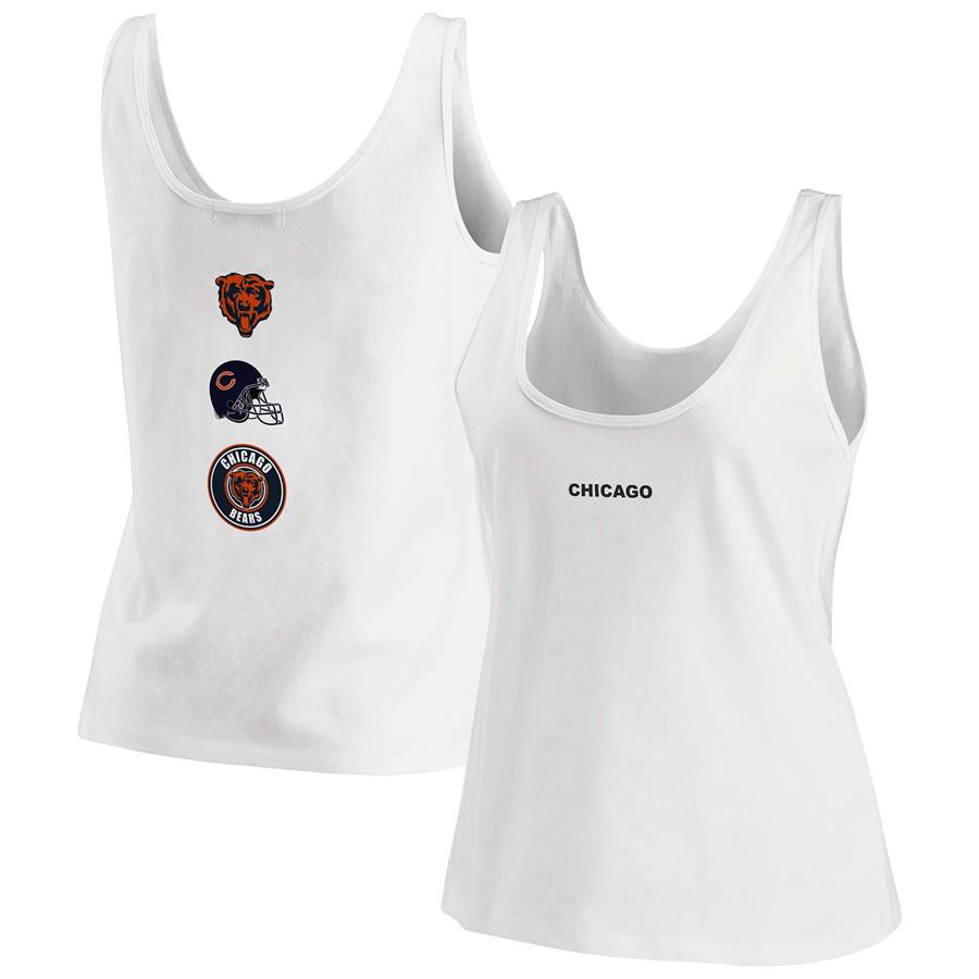 Chicago Bears WEAR by Erin Andrews Women's Team Scoop Neck Tank Top - White