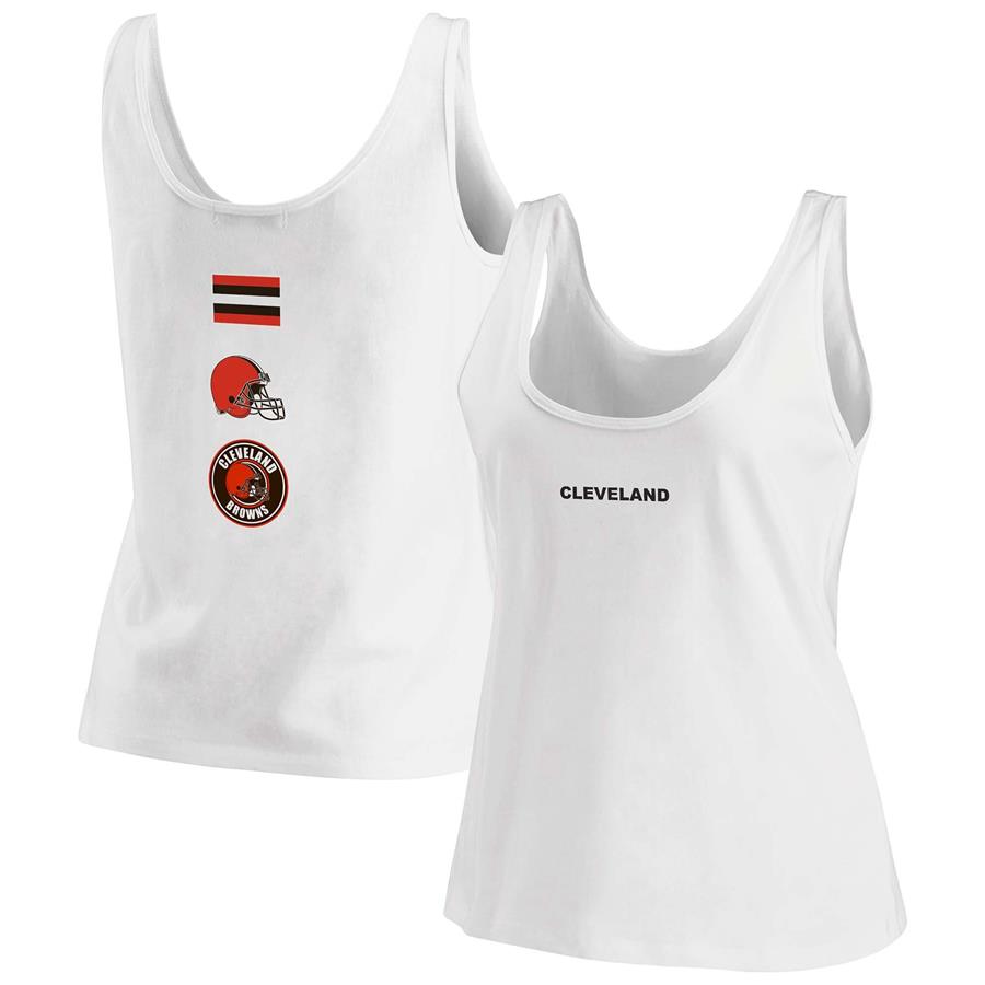 Cleveland Browns WEAR by Erin Andrews Women's Team Scoop Neck Tank Top - White
