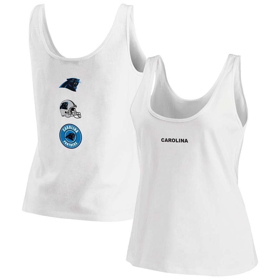 Carolina Panthers WEAR by Erin Andrews Women's Team Scoop Neck Tank Top - White