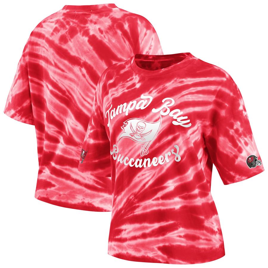 Tampa Bay Buccaneers WEAR by Erin Andrews Women's Tie-Dye T-Shirt - Red