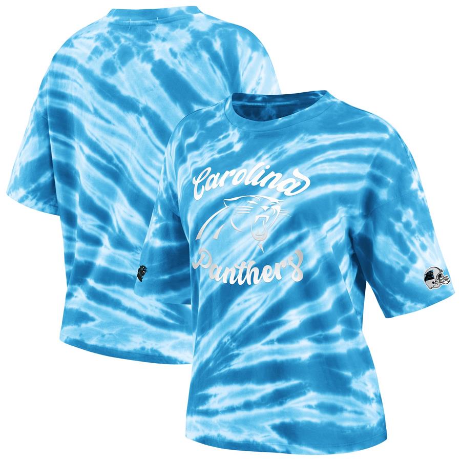 Carolina Panthers WEAR by Erin Andrews Women's Tie-Dye T-Shirt - Blue