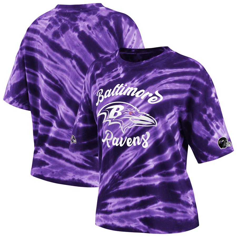 Baltimore Ravens WEAR by Erin Andrews Women's Tie-Dye T-Shirt - Purple