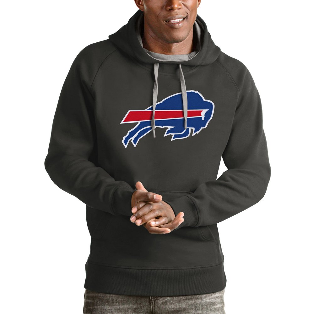 Buffalo Bills Antigua Victory Pullover Hoodie - Charcoal